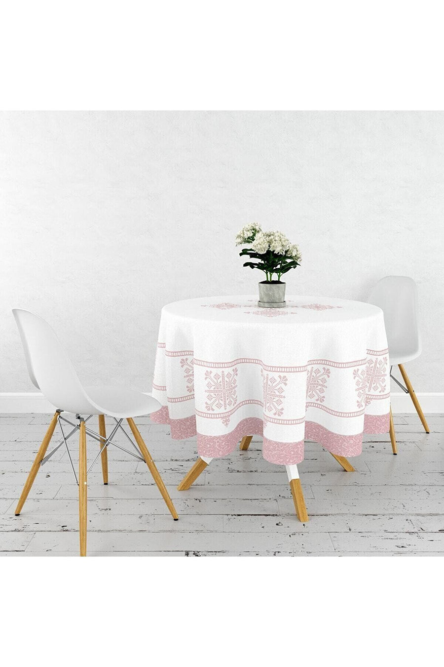 KANAVİÇE DESENLİ YUVARLAK MASA ÖRTÜSÜ 140 CM