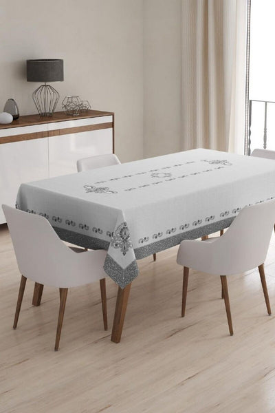 GRİ BEYAZ BAHÇE,BALKON,MUTFAK MASA ÖRTÜSÜ 120*150