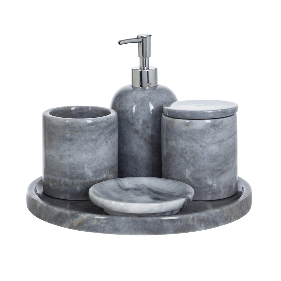 MERMER BANYO SETİ BEŞLİ GRİ