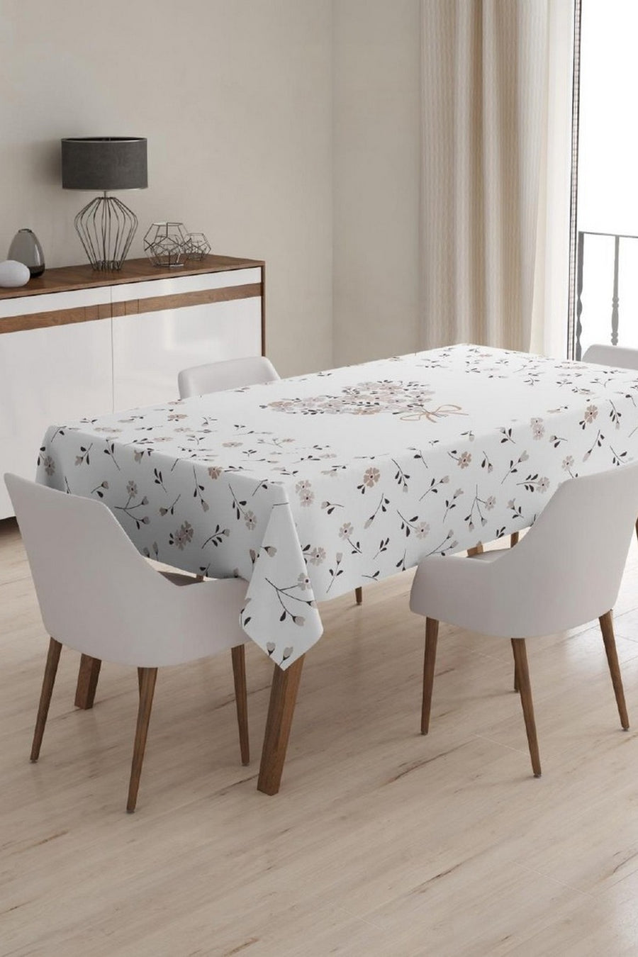 ZARİF ÇİÇEK DESENLİ DERTSİZ MASA ÖRTÜSÜ 120*160