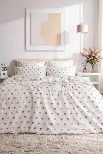 ART HOME %100  PAMUK ÇİFT KİŞİLİK FIRFIRLI NEVRESİM TAKIMI