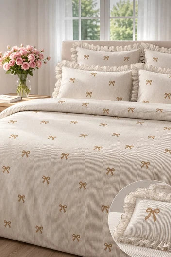 ART HOME %100  PAMUK ÇİFT KİŞİLİK FIRFIRLI NEVRESİM TAKIMI