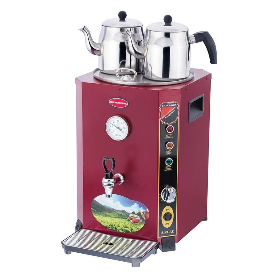 Işıkgaz Silverinox Elit Jumbo 23 Litre 2 Demlikli Çay Kazanı Makinesi SLVR-EL-02K