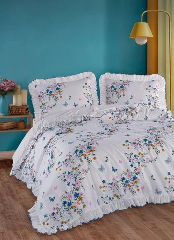 ART HOME %100  PAMUK ÇİFT KİŞİLİK FIRFIRLI NEVRESİM TAKIMI (Kopya)