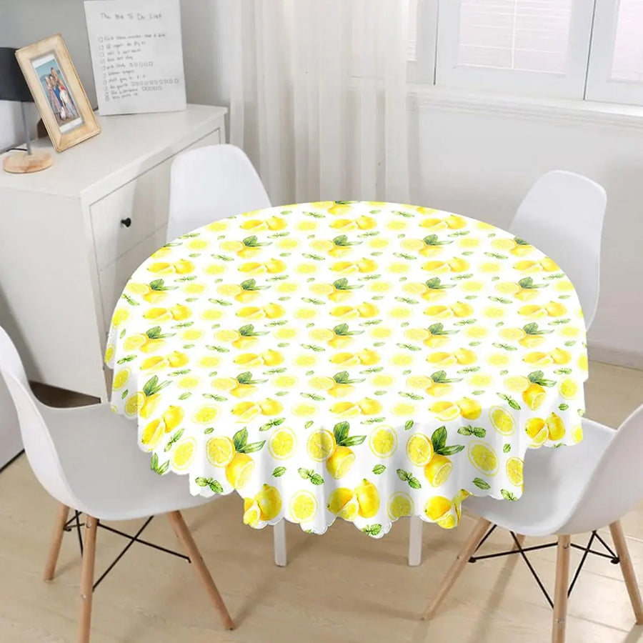 LİMON DESENLİ YUVARLAK MASA ÖRTÜSÜ 140 CM