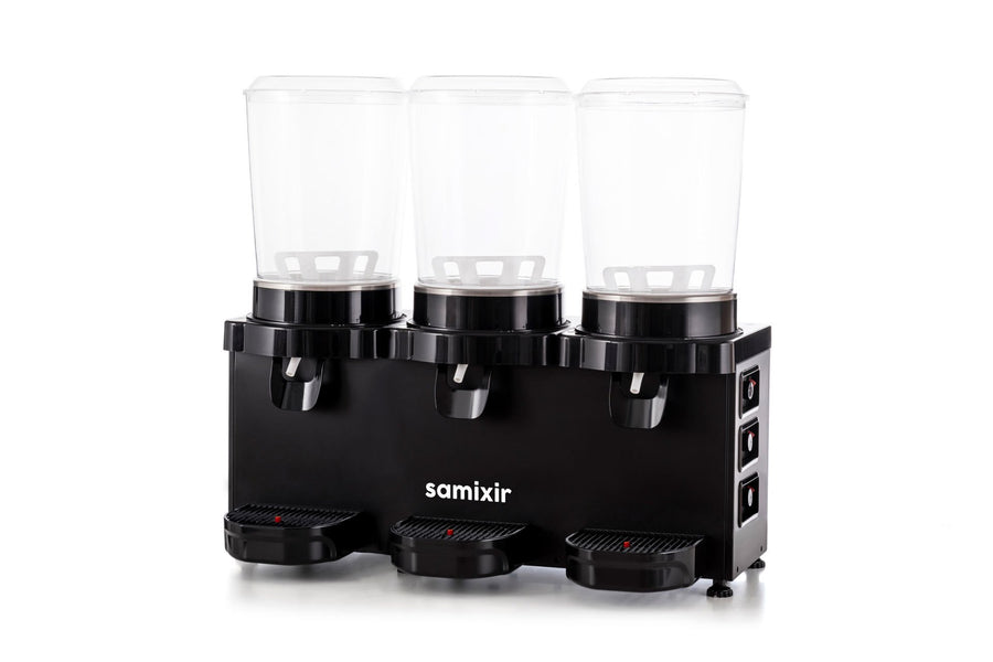 Samixir MMM30 Panaromik Triple Soğuk İçecek Dispenseri, 10 L+10 L+10 L, Siyah