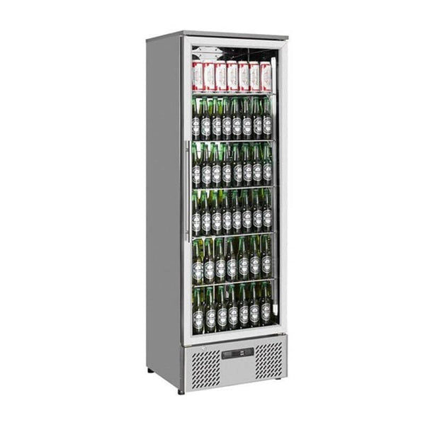 Dik Tip Şişe Soğutucu İki Kapılı 293 Litre Krom (Kanopisiz)