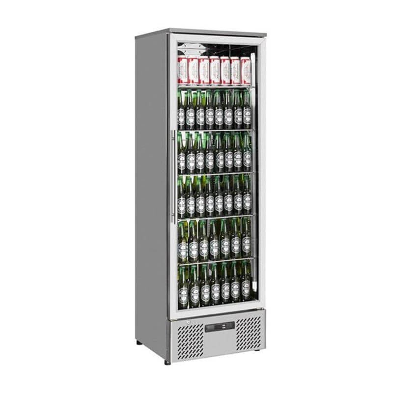Dik Tip Şişe Soğutucu İki Kapılı 293 Litre Krom (Kanopisiz)