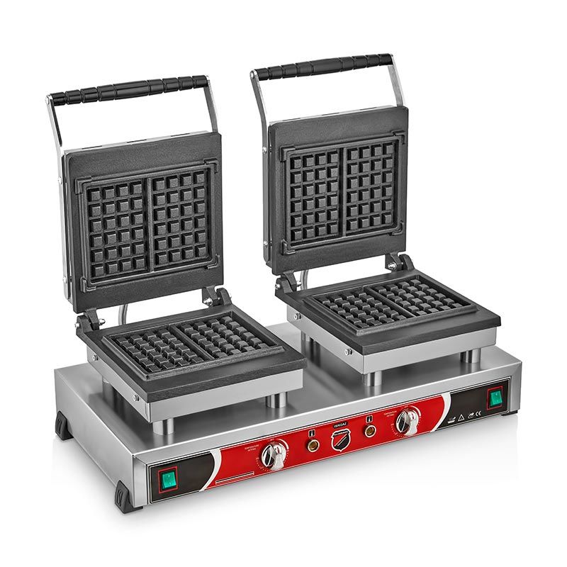SilverInox Kare Model Waffle Makinesi, Çiftli, Elektrikli